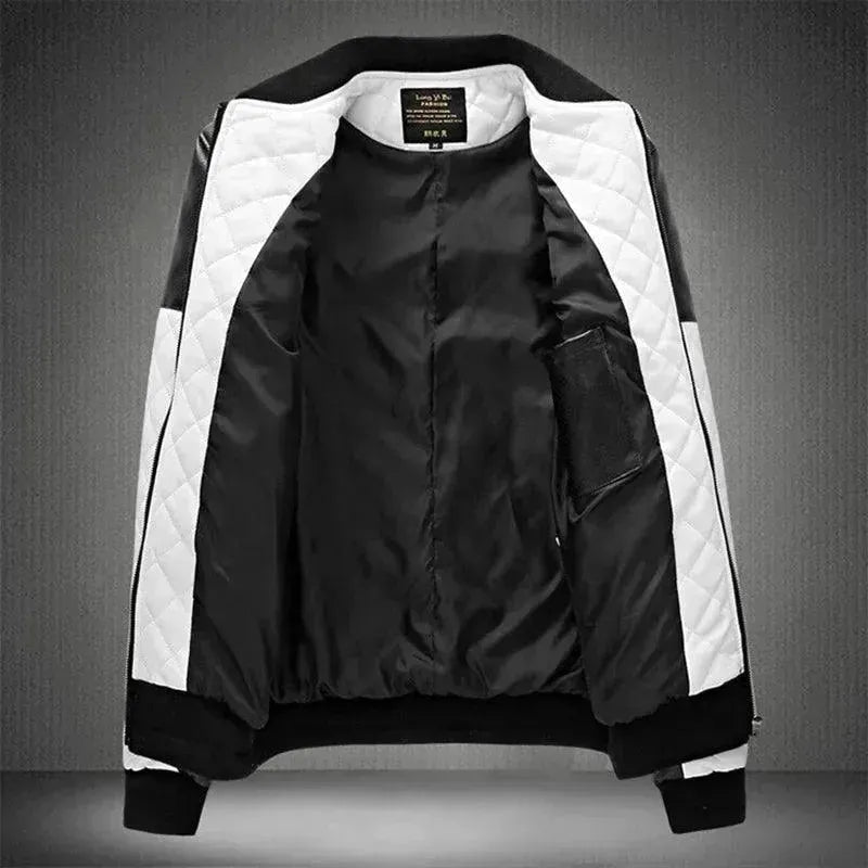 Men’s Quilted Biker Jacket Patchwork Style