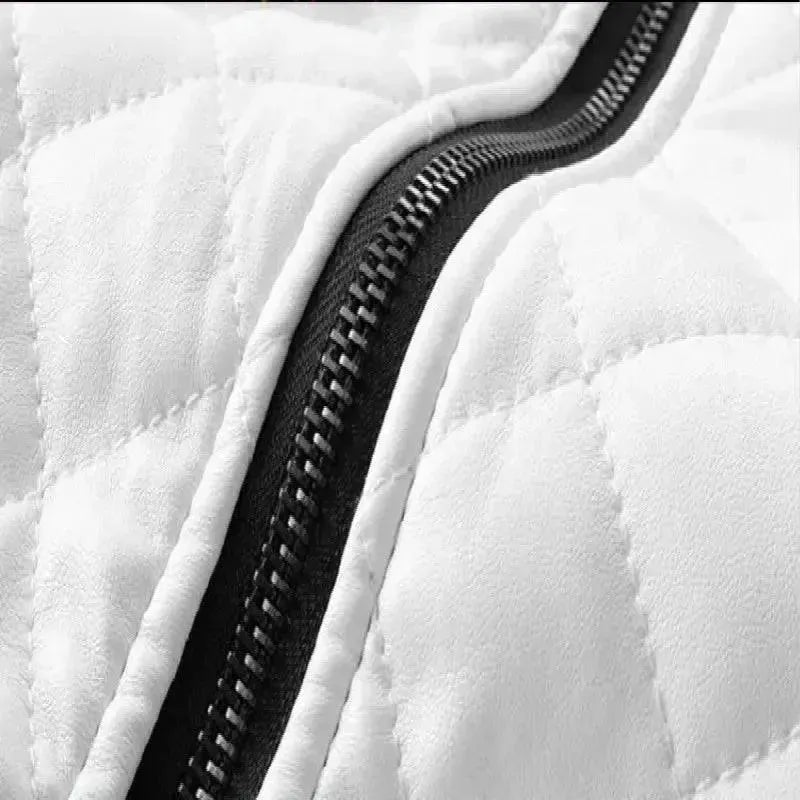 Men’s Quilted Biker Jacket Patchwork Style