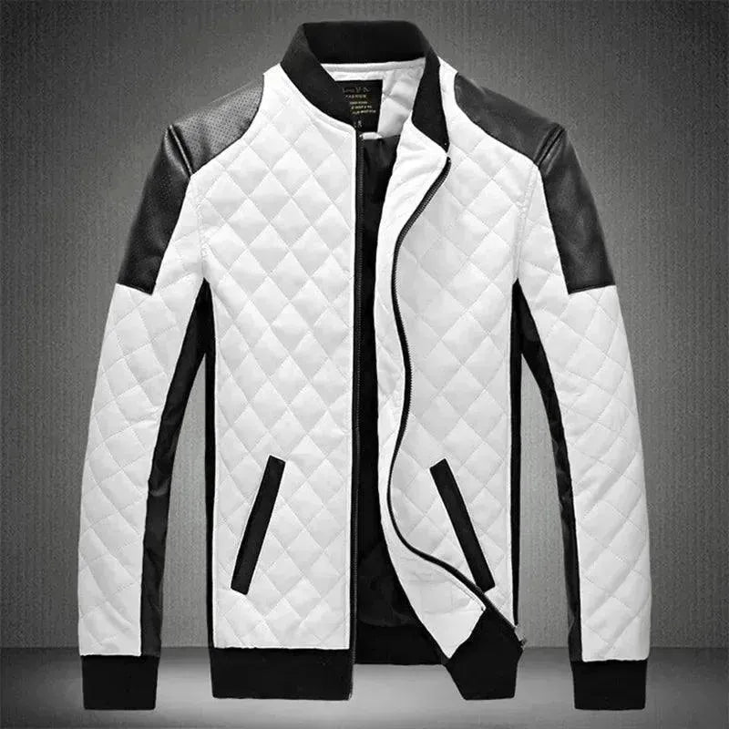 Men’s Quilted Biker Jacket Patchwork Style
