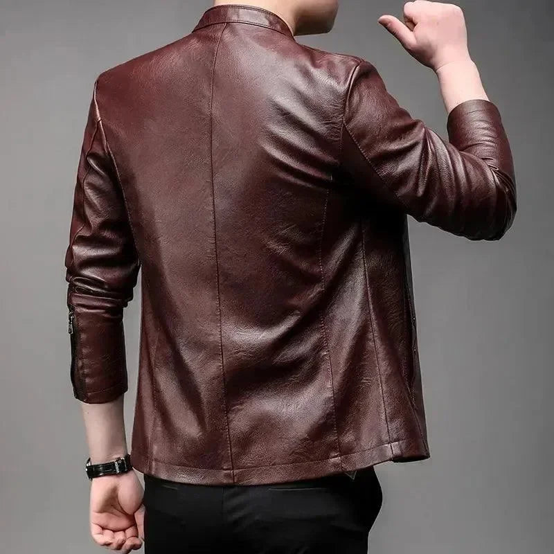 Men’s Slim Bomber Jacket Mandarin Collar Style