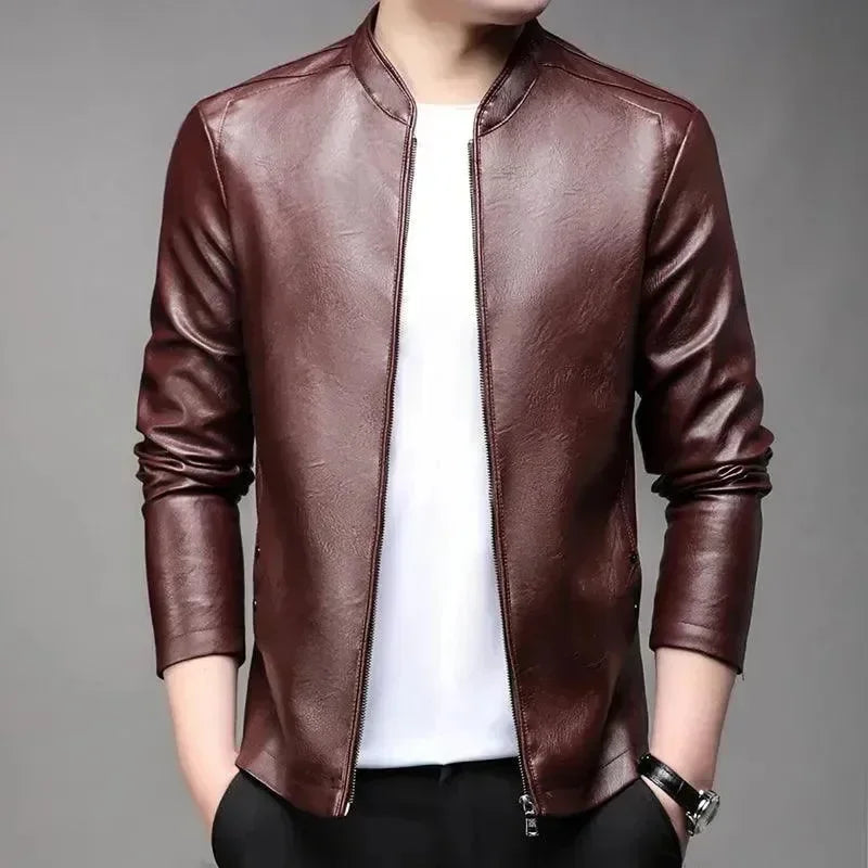 Men’s Slim Bomber Jacket Mandarin Collar Style