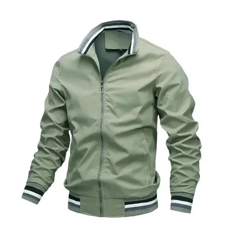 Men’s Slim Bomber Jacket V Neck Style