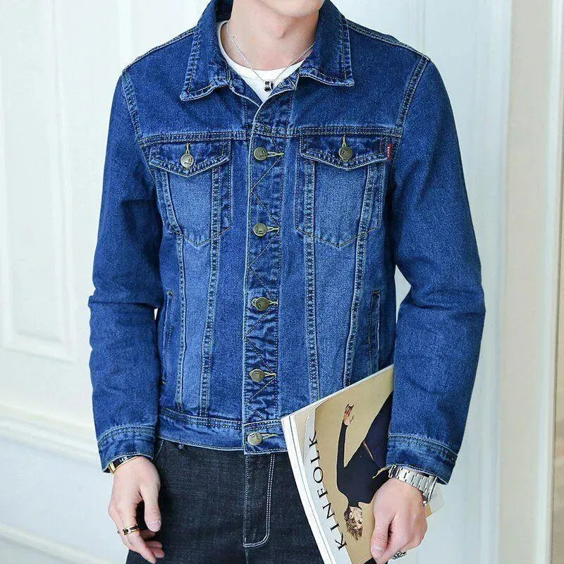 Men’s Slim Denim Jacket Casual Style