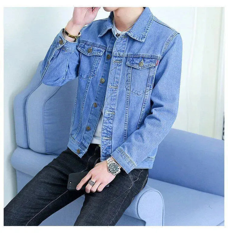 Men’s Slim Denim Jacket Casual Style