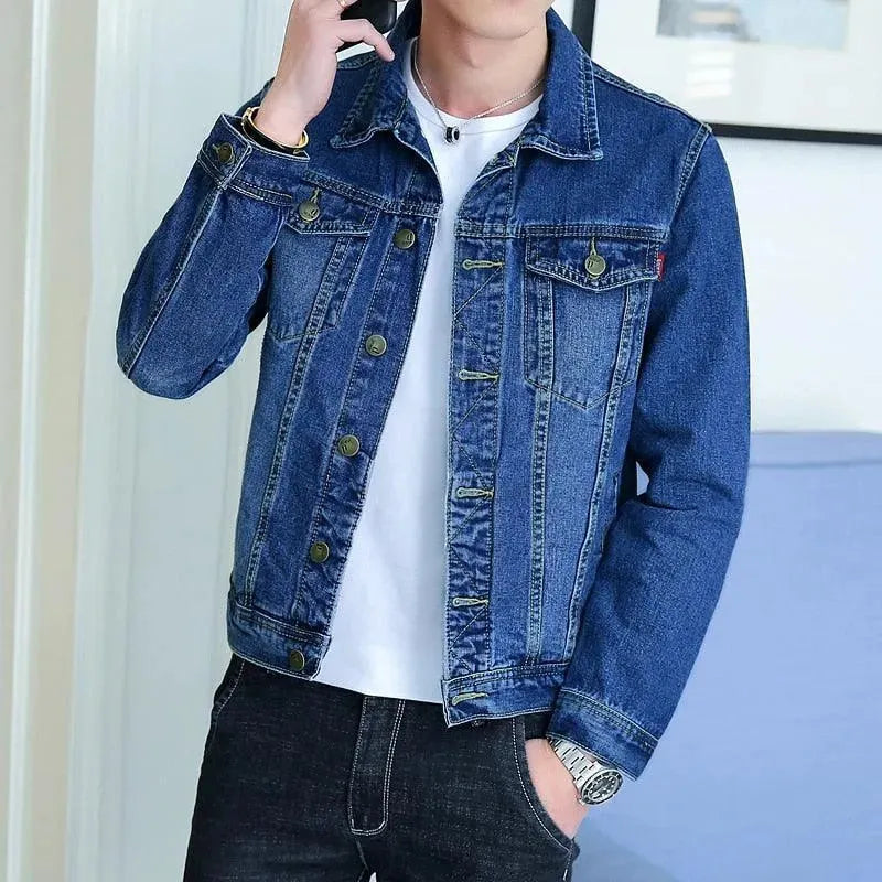 Men’s Slim Denim Jacket Casual Style
