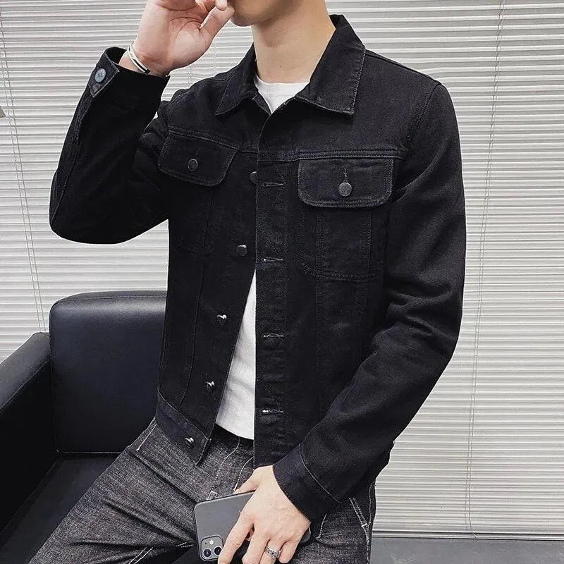Men’s Slim Denim Jacket Casual Style