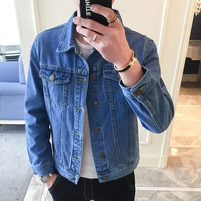 Men’s Slim Denim Jacket Casual Style