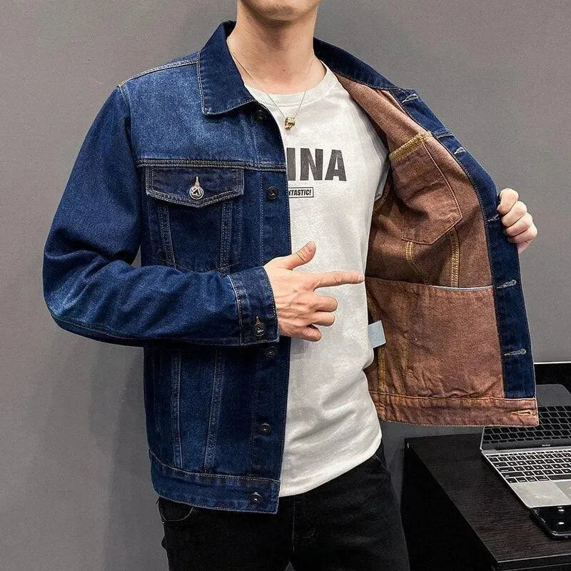 Men’s Slim Denim Jacket Casual Style