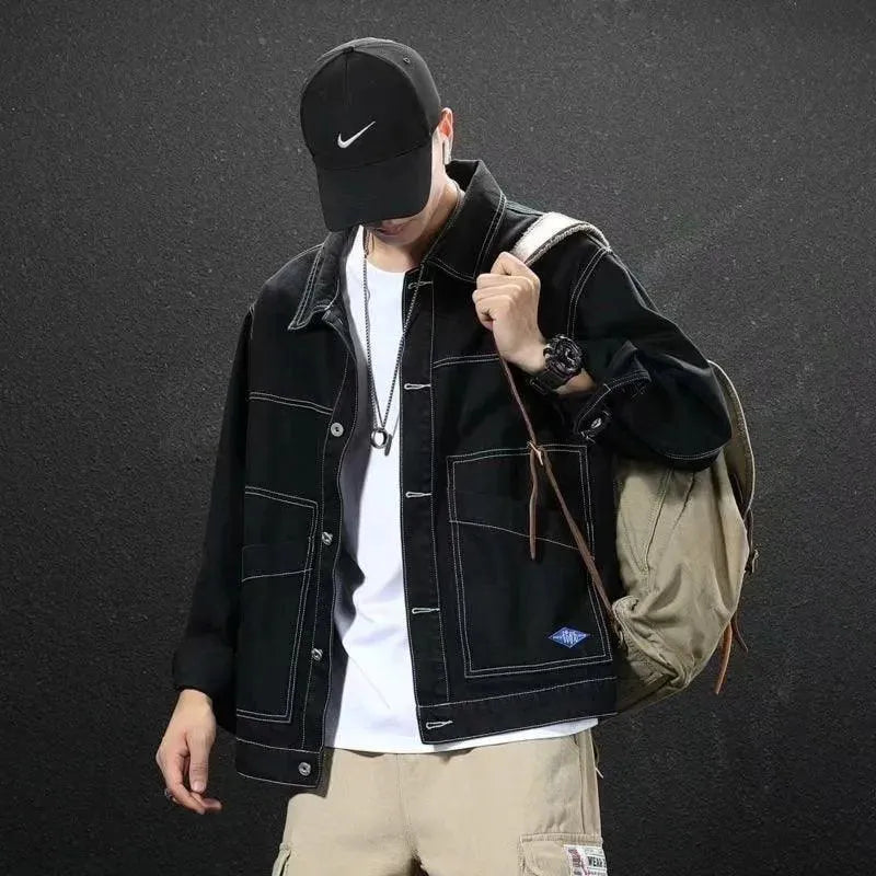 Men’s Streetwear Denim Trucker Jacket Style
