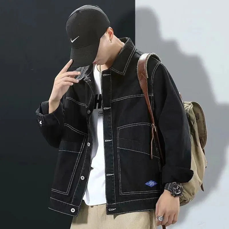 Men’s Streetwear Denim Trucker Jacket Style