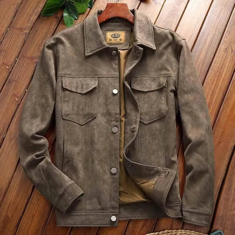 Men’s Suede Trucker Jacket Premium Style