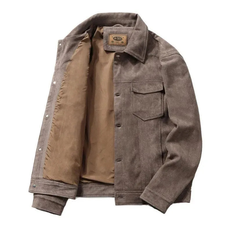 Men’s Suede Trucker Jacket Premium Style