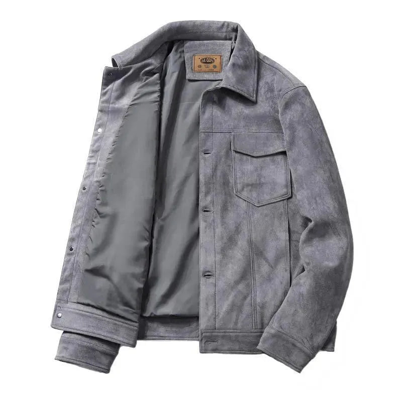 Men’s Suede Trucker Jacket Premium Style