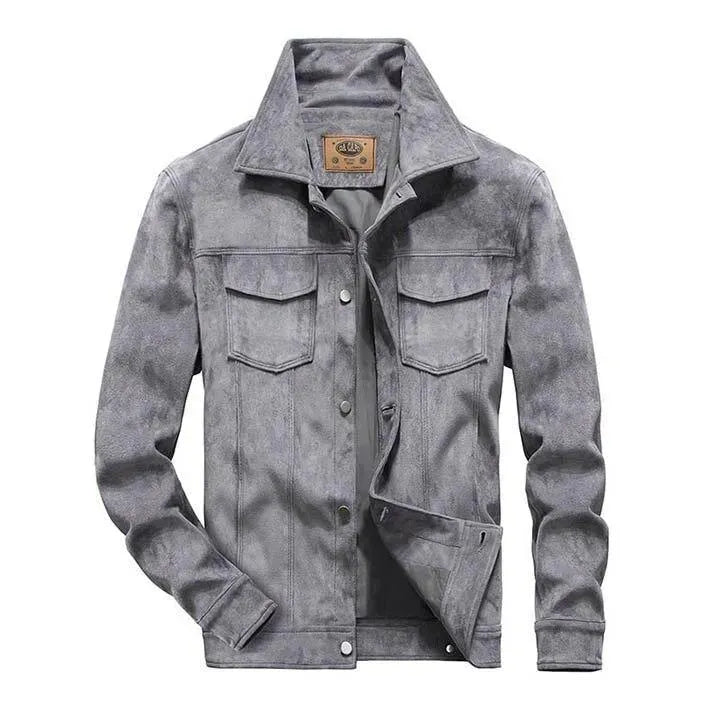 Men’s Suede Trucker Jacket Premium Style