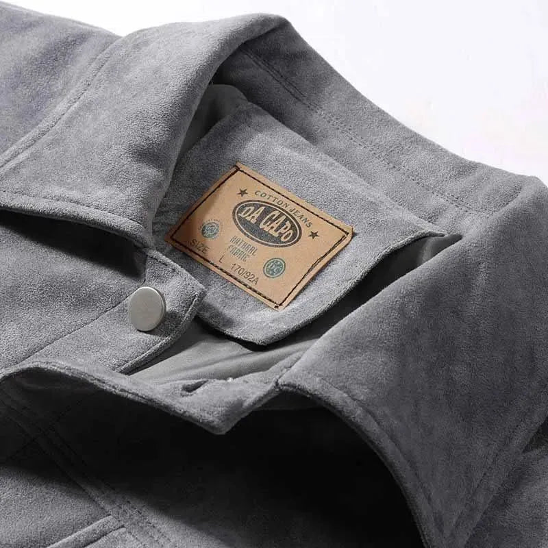 Men’s Suede Trucker Jacket Premium Style