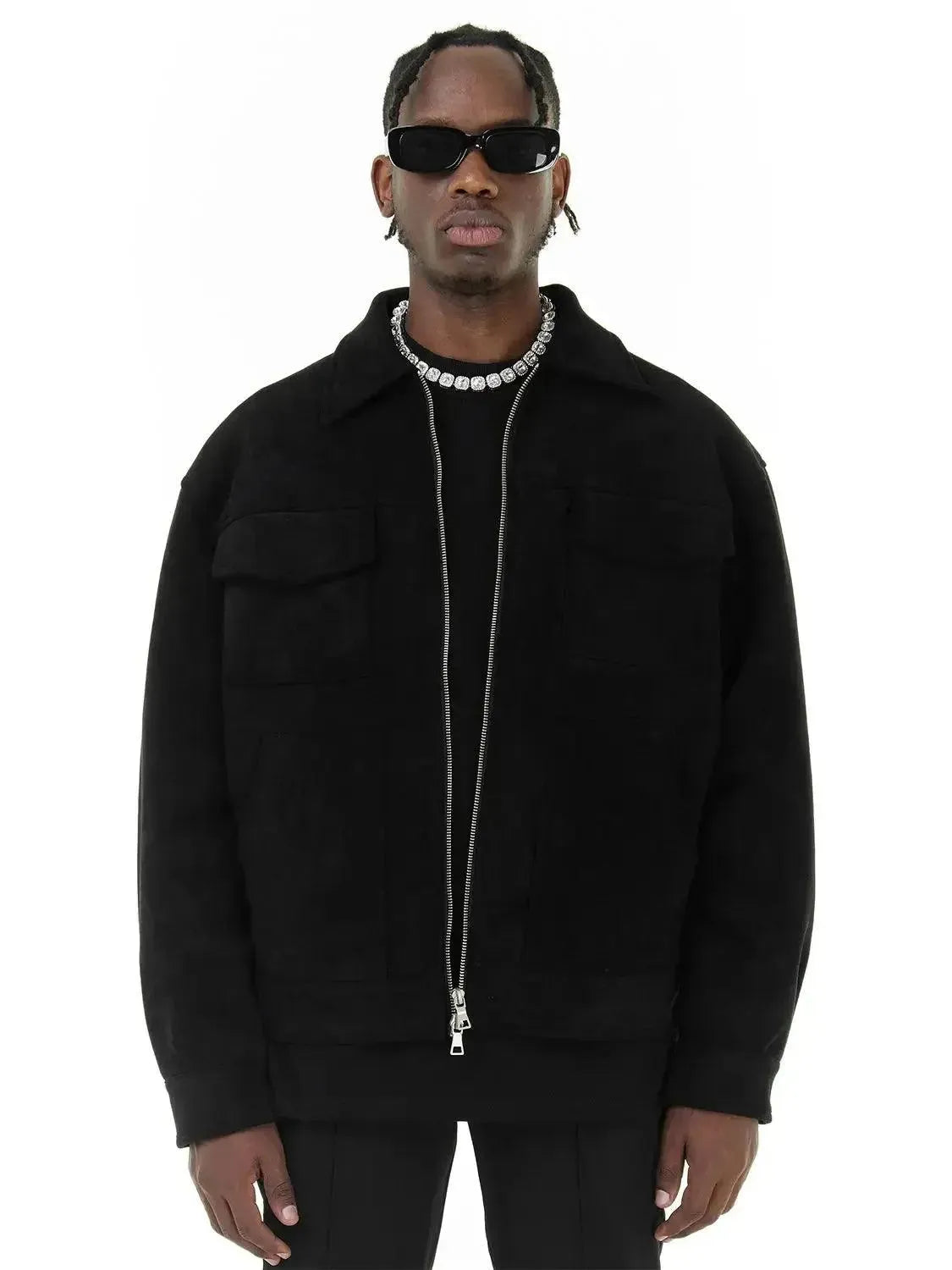 Men’s Suede Trucker Jacket Vintage Style