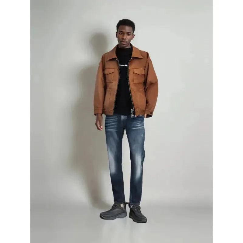Men’s Suede Trucker Jacket Vintage Style
