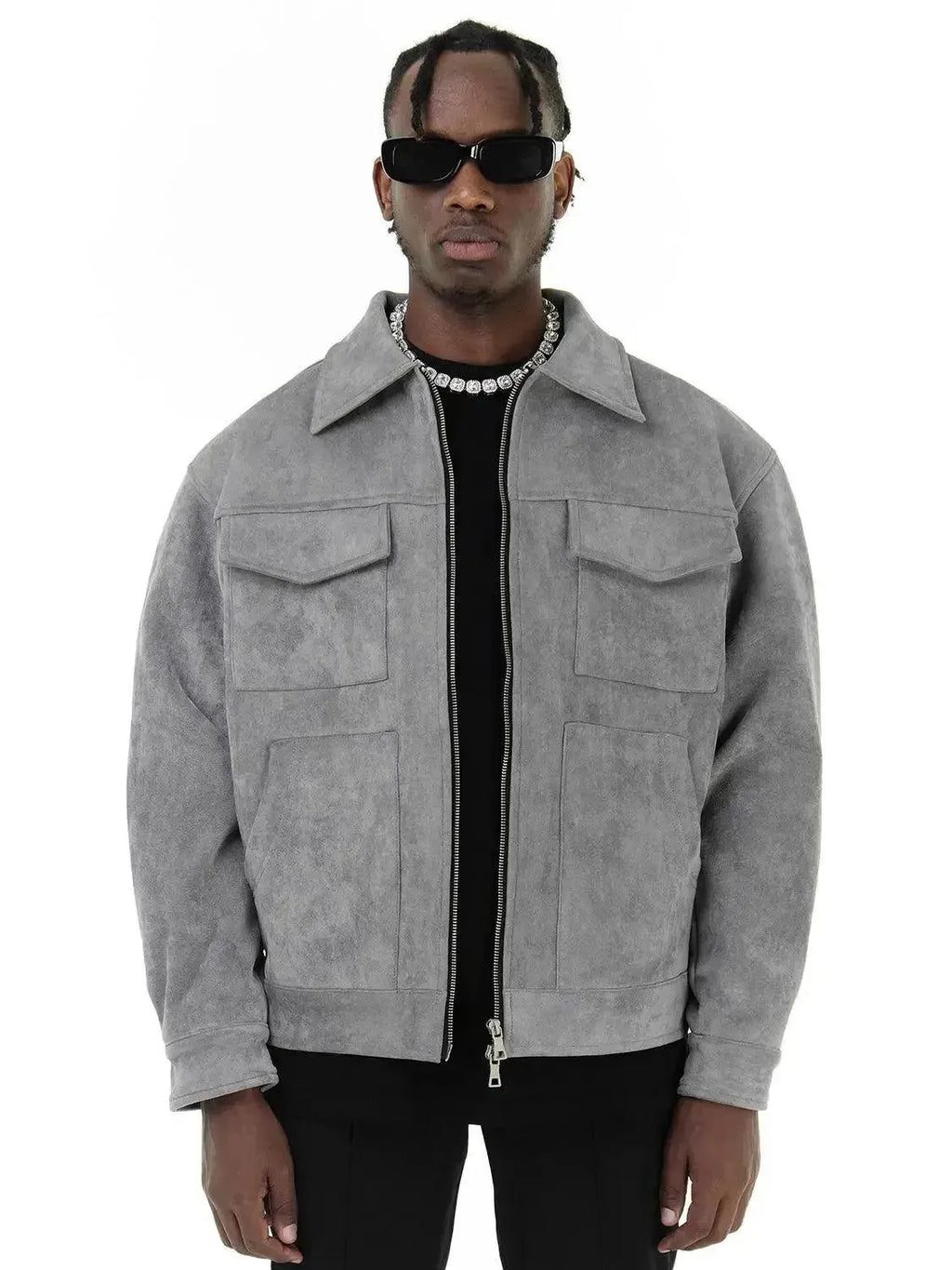 Men’s Suede Trucker Jacket Vintage Style