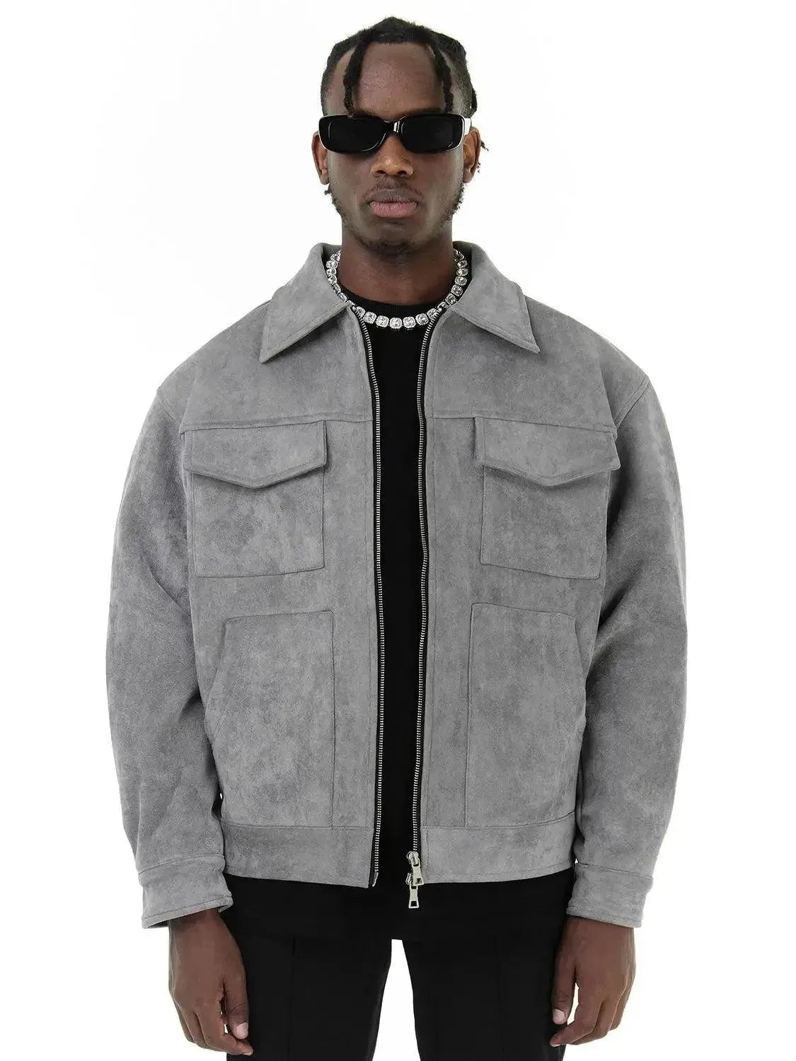 Men’s Suede Trucker Jacket Vintage Style