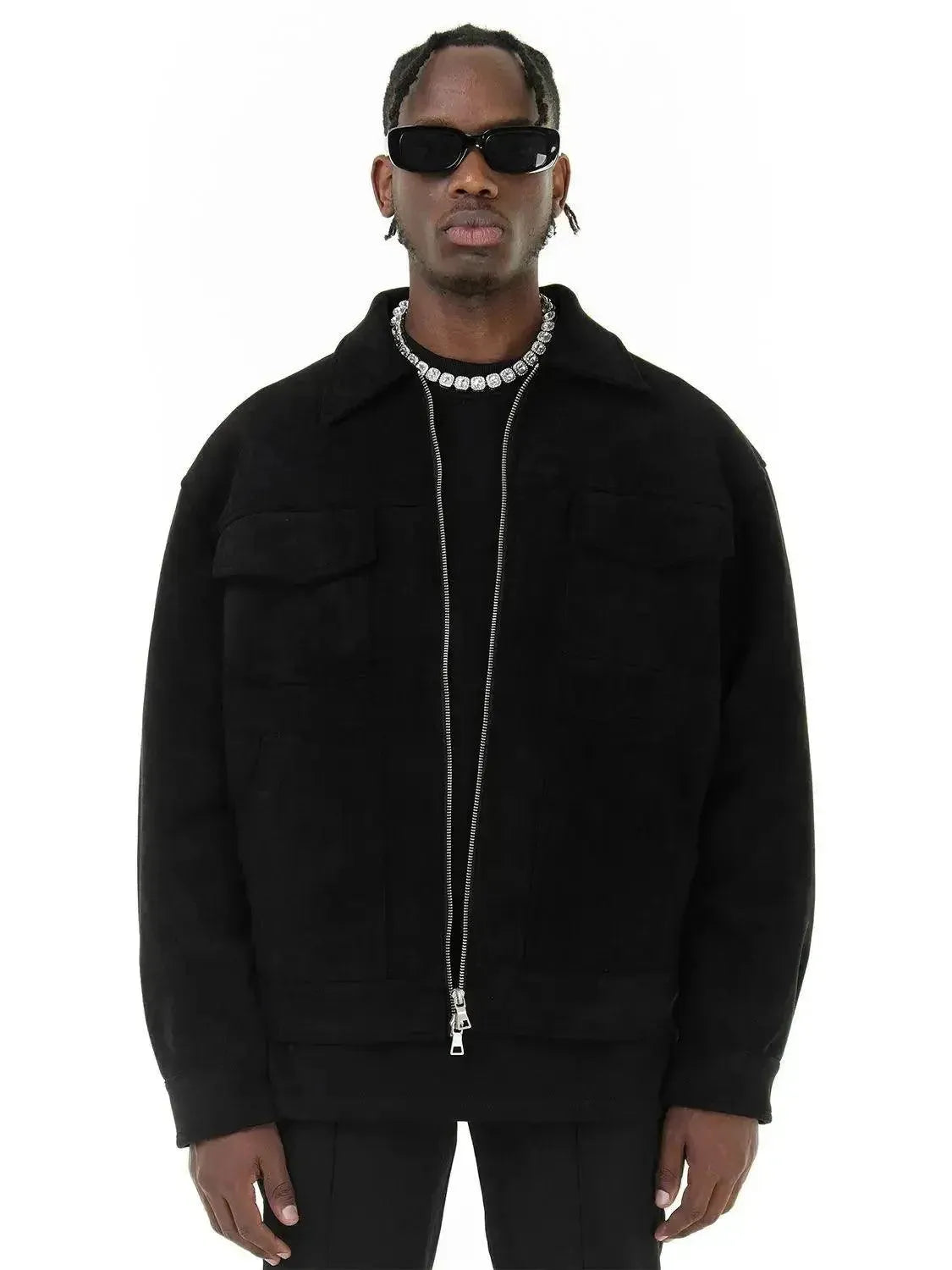 Men’s Suede Trucker Jacket Vintage Style