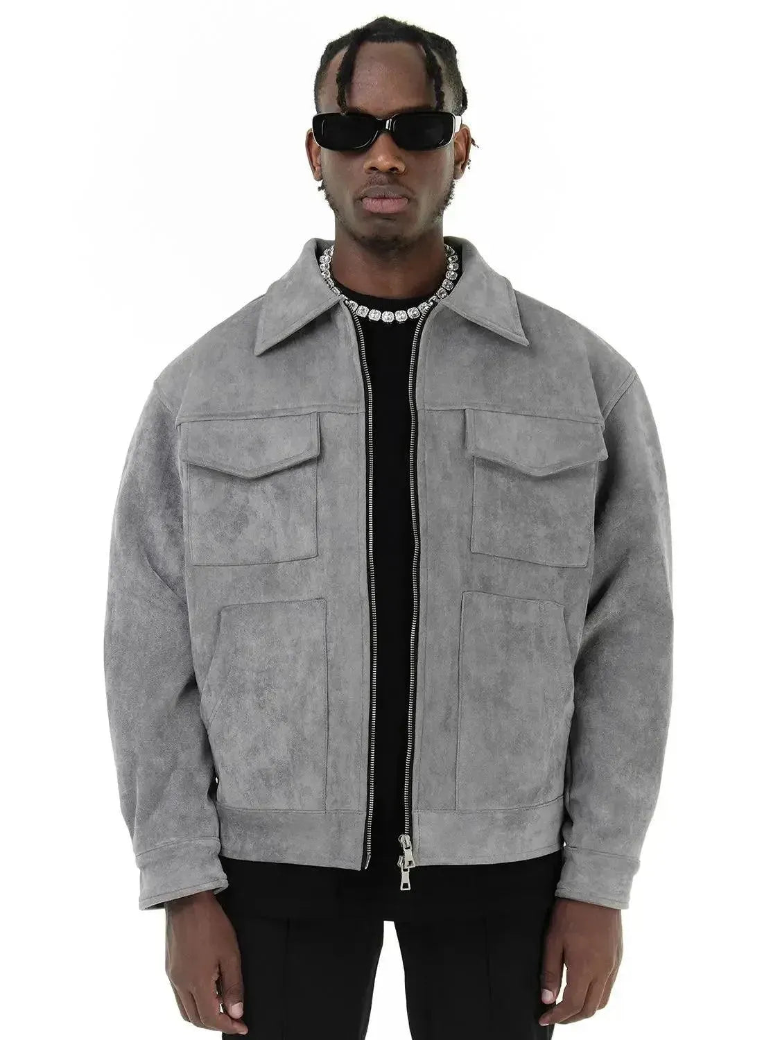Men’s Suede Trucker Jacket Vintage Style