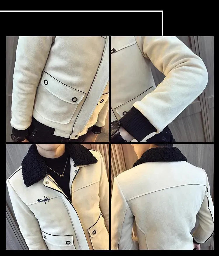 Men’s Suede Trucker Jacket Winter Style