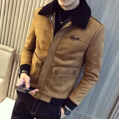 Men’s Suede Trucker Jacket Winter Style