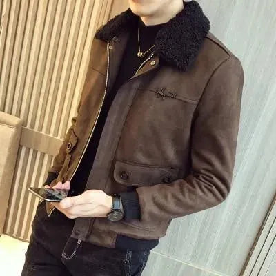 Men’s Suede Trucker Jacket Winter Style