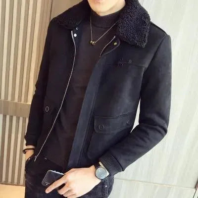 Men’s Suede Trucker Jacket Winter Style
