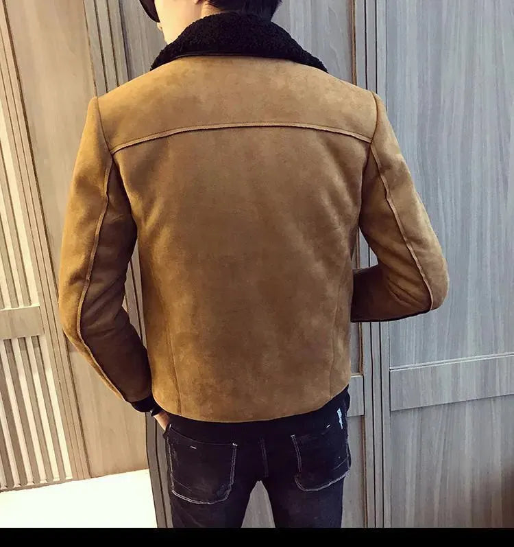 Men’s Suede Trucker Jacket Winter Style