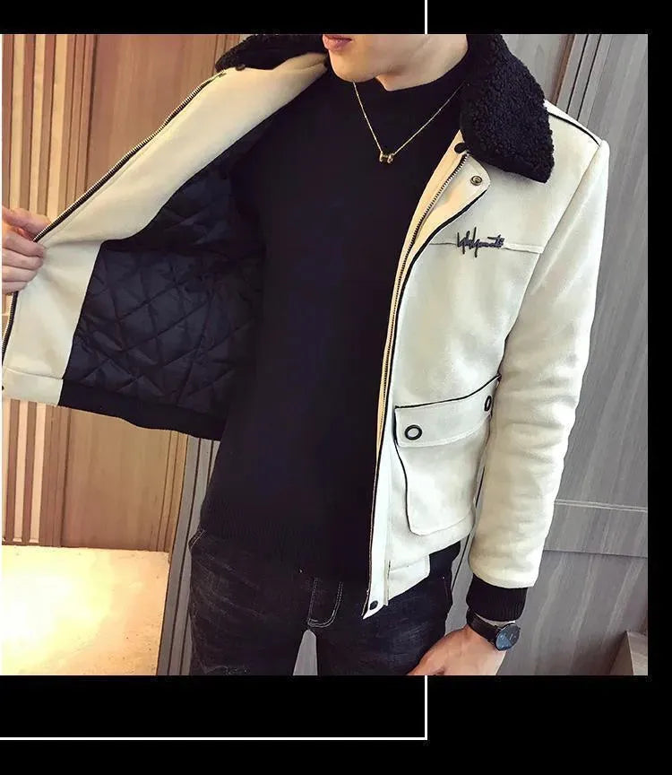 Men’s Suede Trucker Jacket Winter Style
