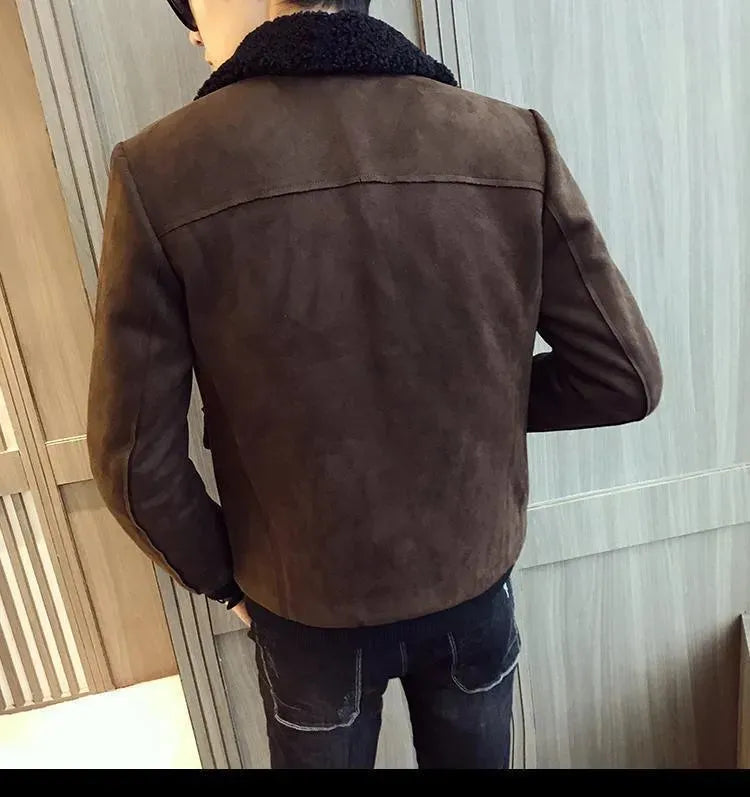 Men’s Suede Trucker Jacket Winter Style