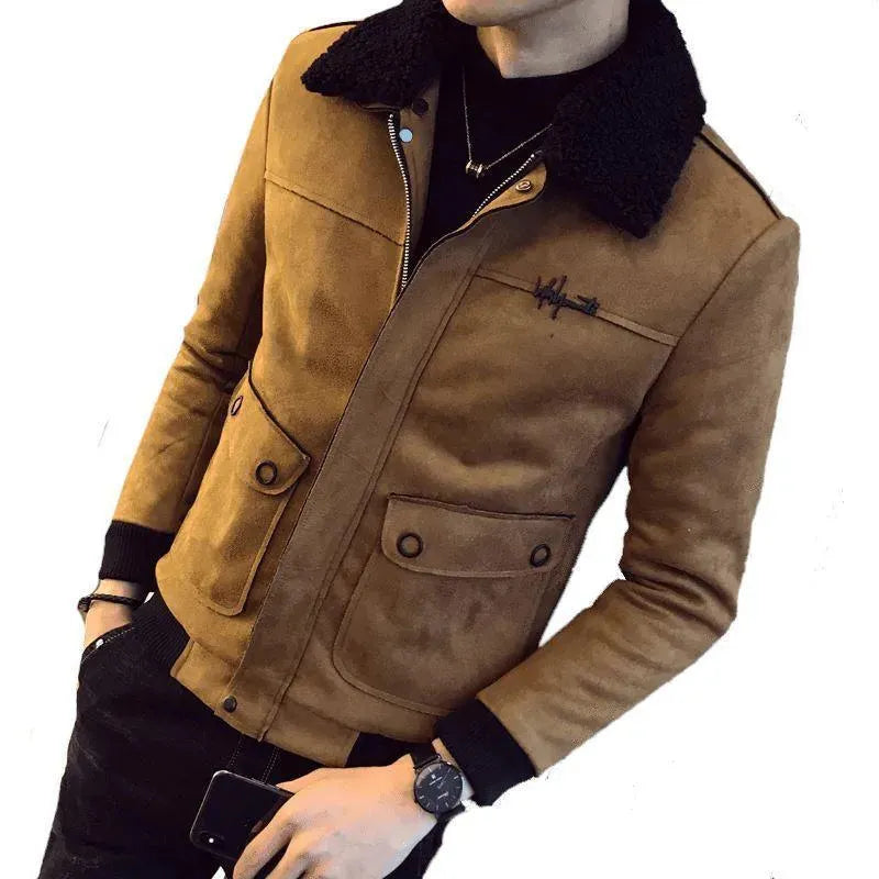 Men’s Suede Trucker Jacket Winter Style