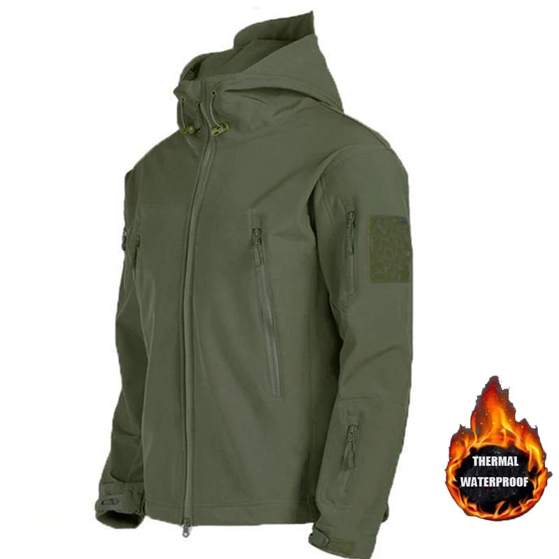 Men's Tactical Hooded Jacket Waterproof Outdoor Style