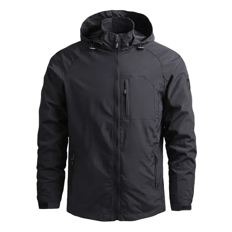 Men's Tactical Windbreaker Jacket Multi Pocket Outdoor Style