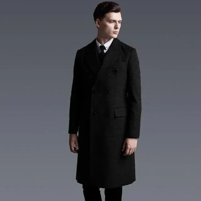 Men's Tailored Trench Coat Longline Structured Style