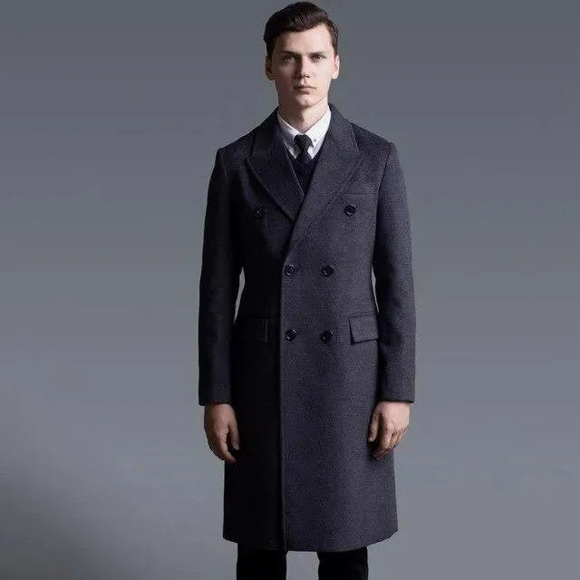 Men's Tailored Trench Coat Longline Structured Style