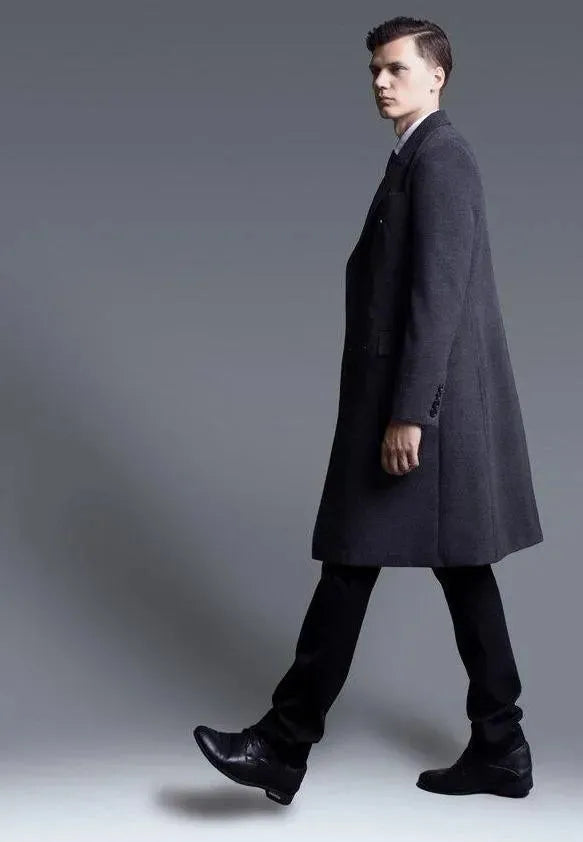 Men's Tailored Trench Coat Longline Structured Style