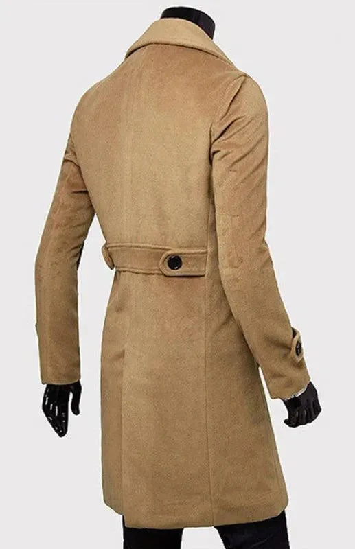 Men's Trench Coat Double Breasted Classic Style