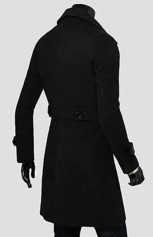 Men's Trench Coat Double Breasted Classic Style