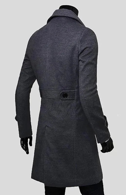 Men's Trench Coat Double Breasted Classic Style