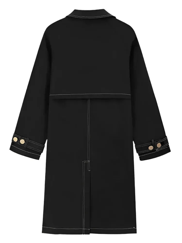 Men's Trench Coat Loose Fit Double Breasted Style