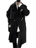Men's Trench Coat Loose Fit Double Breasted Style