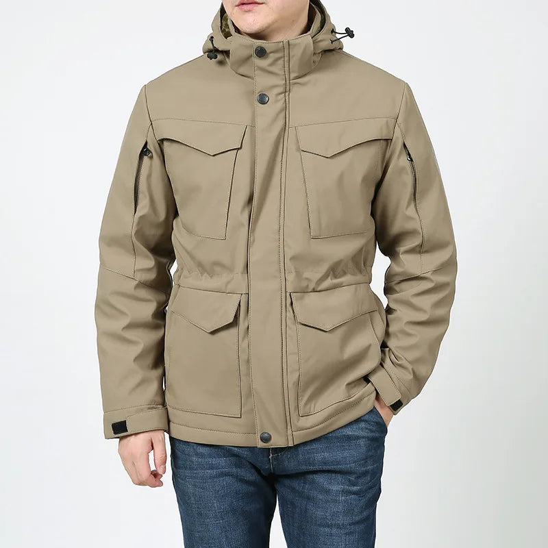 Men's Utility Field Jacket Multi Pocket Outdoor Style