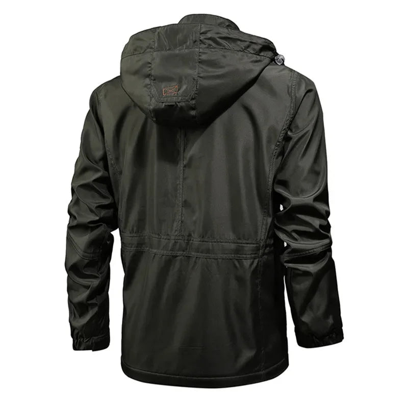 Men's Utility Windbreaker Jacket Slim Fit Casual Style
