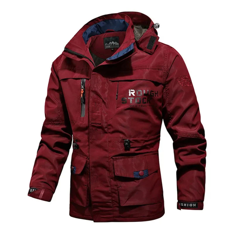 Men's Utility Windbreaker Jacket Slim Fit Casual Style