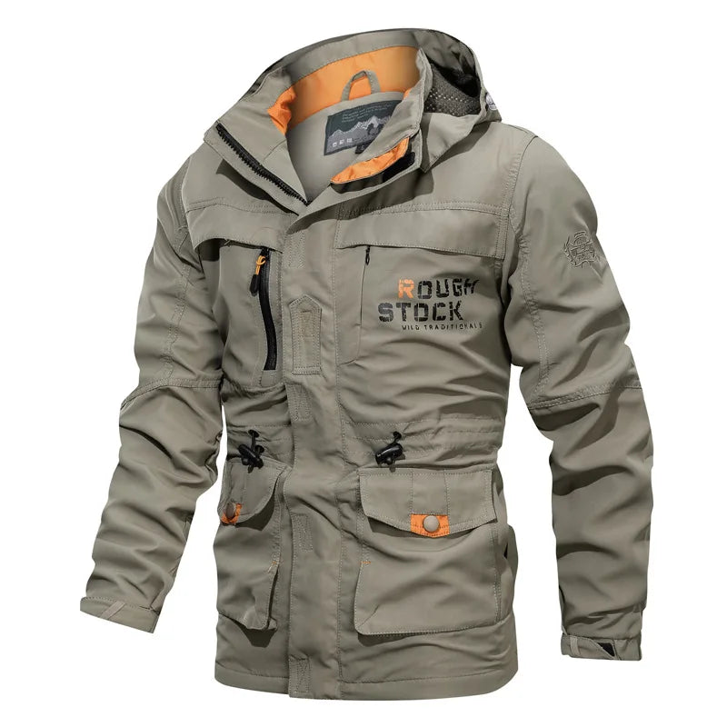 Men's Utility Windbreaker Jacket Slim Fit Casual Style