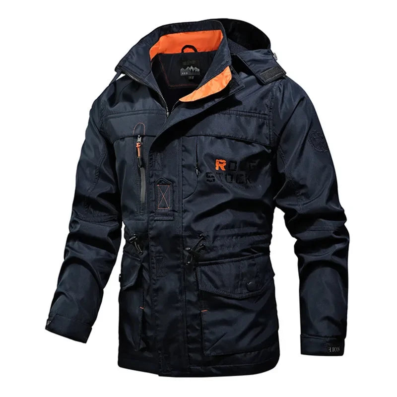 Men's Utility Windbreaker Jacket Slim Fit Casual Style