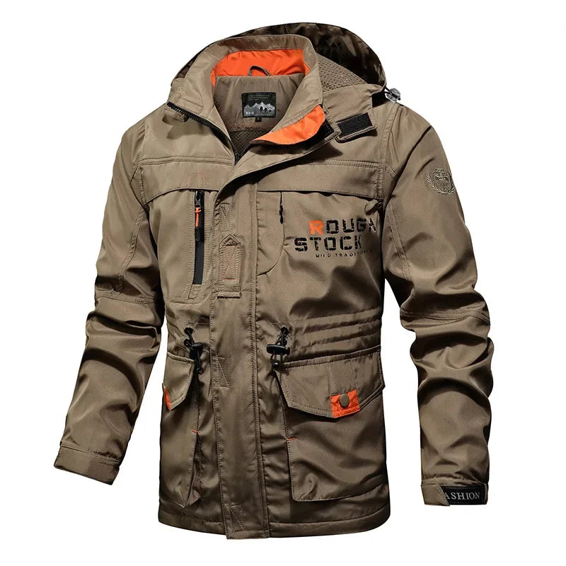 Men's Utility Windbreaker Jacket Slim Fit Casual Style