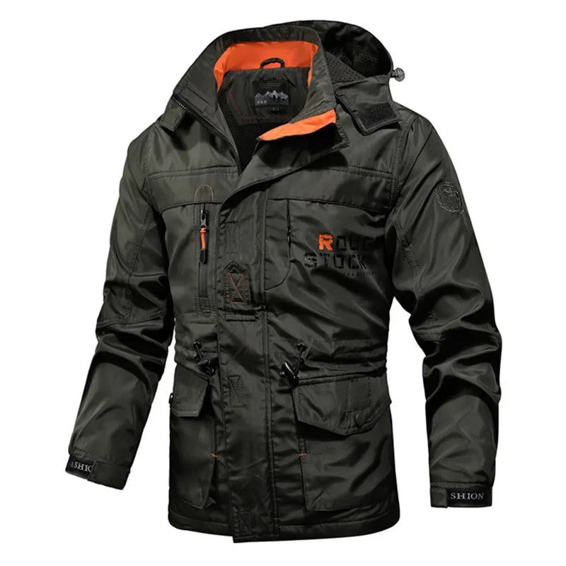 Men's Utility Windbreaker Jacket Slim Fit Casual Style